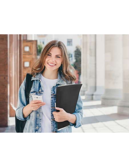 Carpeta liderpapel escaparate 37905 10 fundas polipropileno din a4 negro opaco