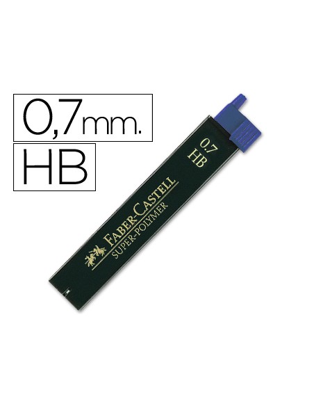 Minas faber grafito 9067 07 mm hb estuche de 12 minas