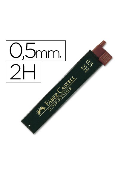 Minas faber grafito 9065 05 mm 2h estuche de 12 minas