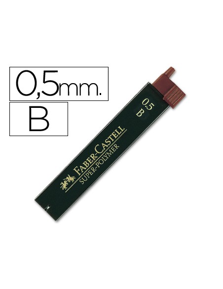 Minas faber grafito 9065 05 mm b estuche de 12 minas