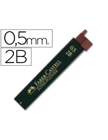 Minas faber grafito 9065 05 mm 2b estuche de 12 minas