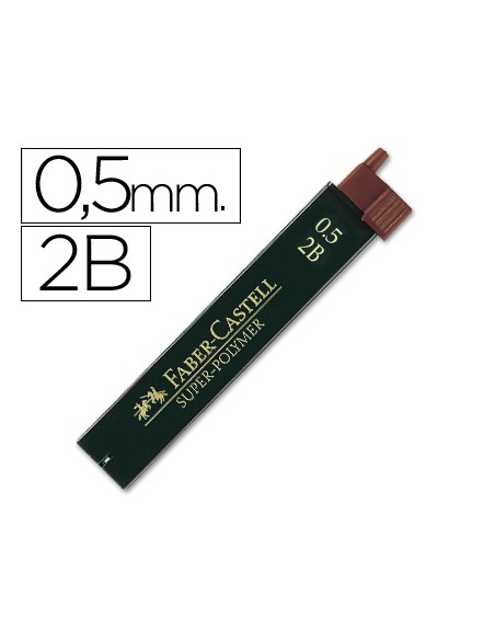 Minas faber grafito 9065 05 mm 2b estuche de 12 minas