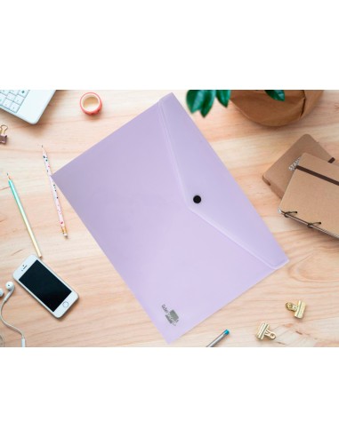 Carpeta liderpapel dossier broche polipropileno din a4 lavanda opaco 50 hojas