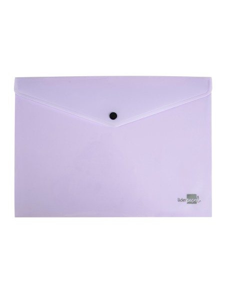 Carpeta liderpapel dossier broche polipropileno din a4 lavanda opaco 50 hojas