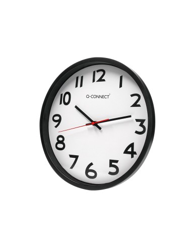 Reloj q connect de pared plastico oficina redondo 34 cm marco negro