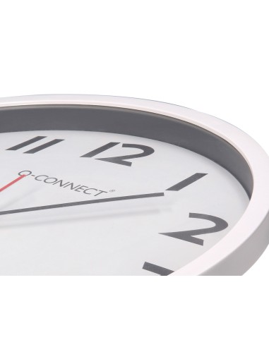 Reloj q connect de pared plastico oficina redondo 34 cm marco blanco