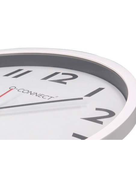 Reloj q connect de pared plastico oficina redondo 34 cm marco blanco