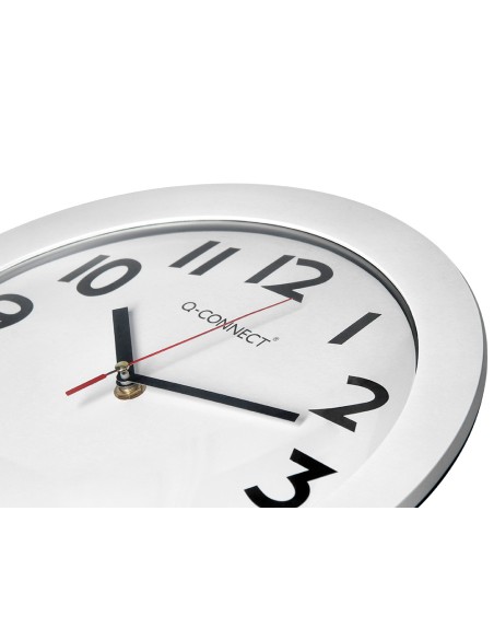 Reloj q connect de pared plastico oficina redondo 30 cm marco blanco