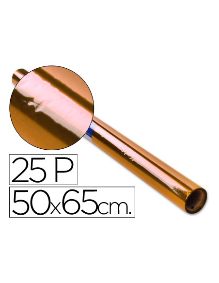 Papel celofan rollo trepado naranja 25 hojas de 50x65 cm