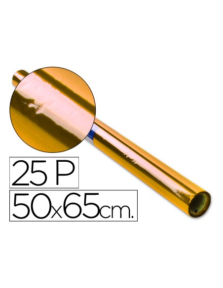 Papel celofan rollo trepado amarillo 25 hojas de 50x65 cm