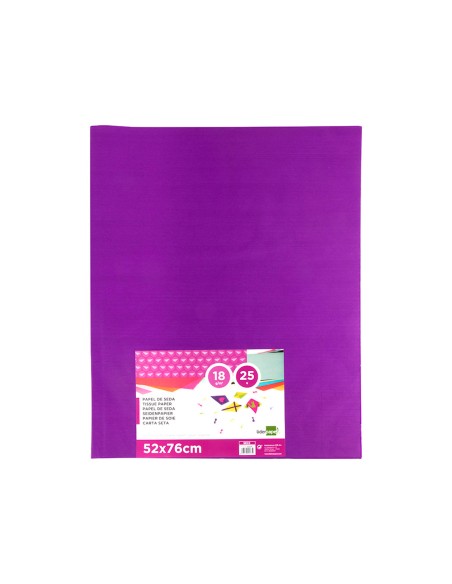 Papel seda liderpapel violeta 52x76 cm 18 gr paquete de 25 hojas
