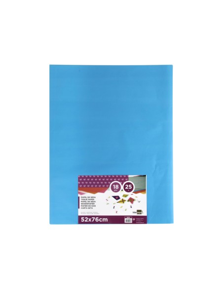 Papel seda liderpapel celeste 52x76 cm 18 gr paquete de 25 hojas