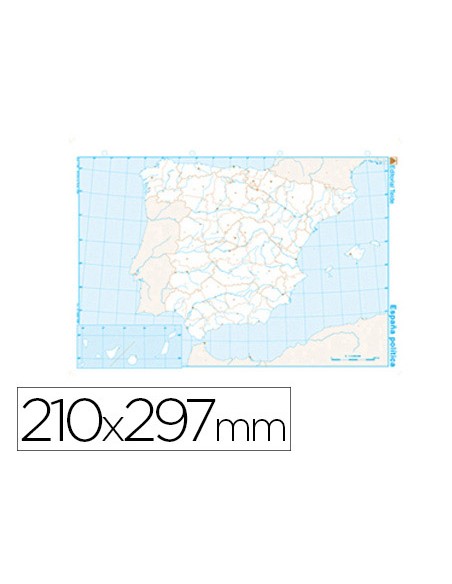 Mapa mudo b n din a4 espana politico