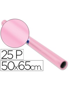 Papel charol rosa palido rollo 25 hojas de 50x65 cm