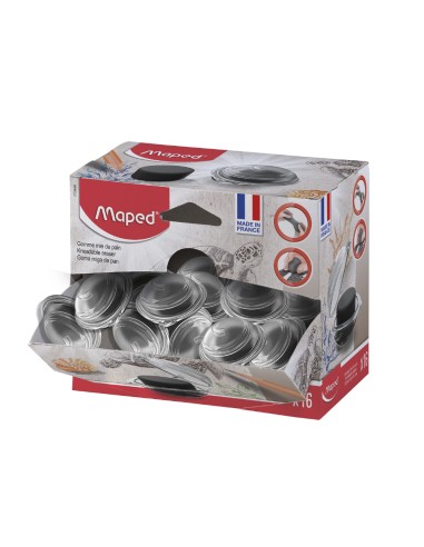 Goma de borrar maped miga de pan para carboncillo caja de 16 unidades