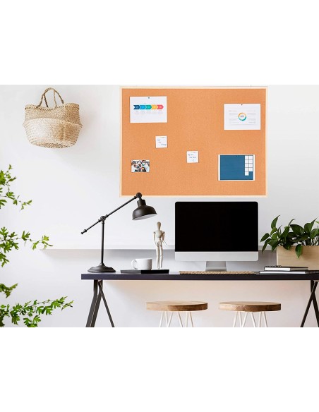 Pizarra corcho q connect 60x40 cm marco de madera