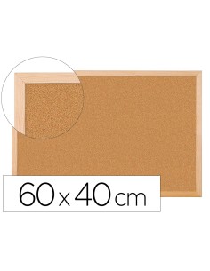 Pizarra corcho q connect 60x40 cm marco de madera