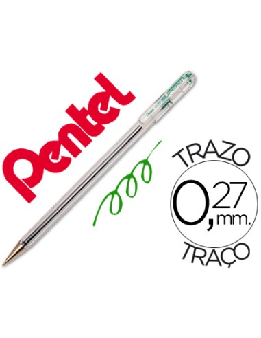 Boligrafo pentel bk 77 d verde