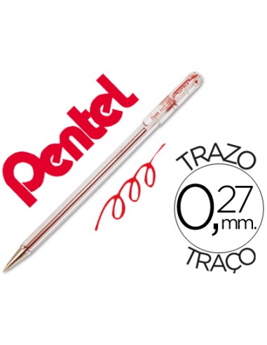 Boligrafo pentel bk 77 b rojo