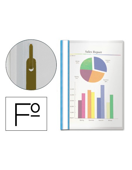 Carpeta dossier fastener plastico esselte folio azul