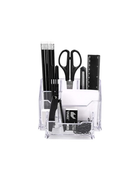 Organizador liderpapel transparente con accesorios