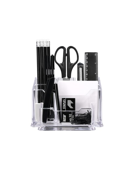 Organizador liderpapel transparente con accesorios