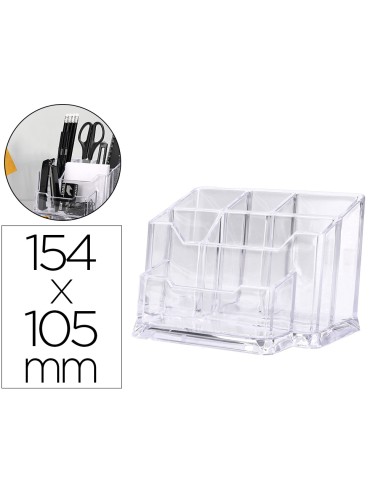 Organizador liderpapel transparente con accesorios