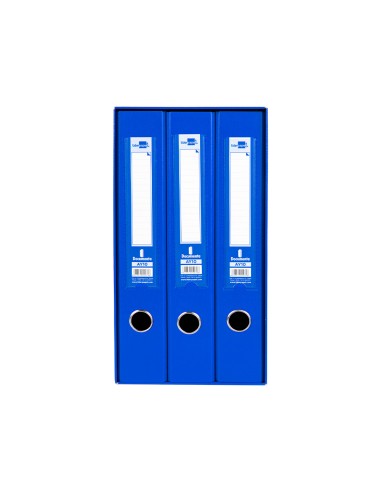 Modulo liderpapel 3 archivadores folio 2 anillas mixtas 40mm azul