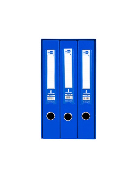 Modulo liderpapel 3 archivadores folio 2 anillas mixtas 40mm azul