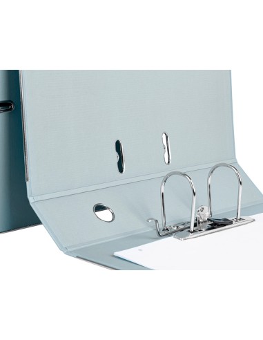 Archivador de palanca liderpapel folio documenta forrado pvc con rado lomo 75mm gris compresor metalico