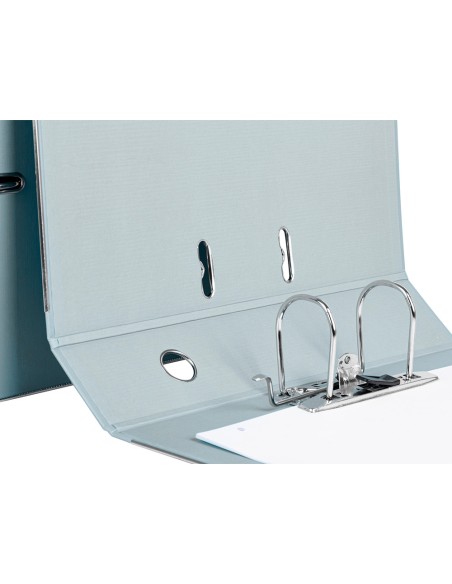 Archivador de palanca liderpapel folio documenta forrado pvc con rado lomo 75mm gris compresor metalico