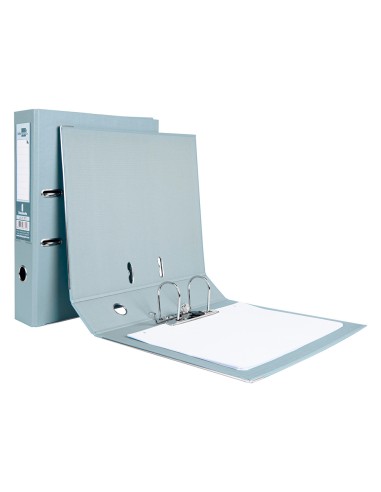 Archivador de palanca liderpapel folio documenta forrado pvc con rado lomo 75mm gris compresor metalico