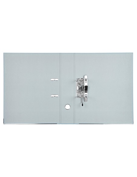 Archivador de palanca liderpapel folio documenta forrado pvc con rado lomo 75mm gris compresor metalico