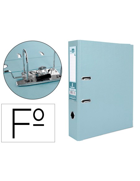 Archivador de palanca liderpapel folio documenta forrado pvc con rado lomo 75mm gris compresor metalico