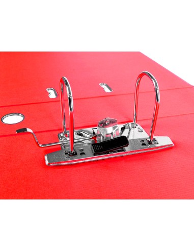 Archivador de palanca liderpapel folio documenta forrado pvc con rado lomo 75mm rojo compresor metalico