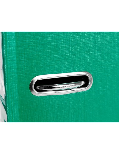 Archivador de palanca liderpapel folio documenta forrado pvc con rado lomo 75mm verde compresor metalico