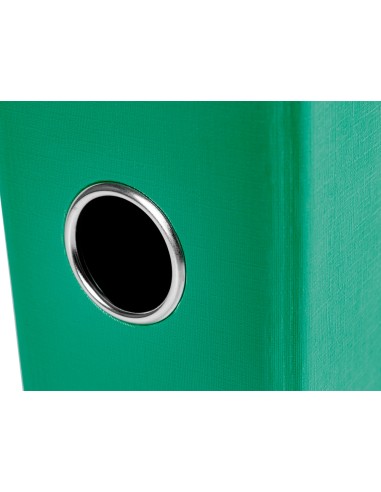 Archivador de palanca liderpapel folio documenta forrado pvc con rado lomo 75mm verde compresor metalico