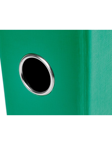 Archivador de palanca liderpapel folio documenta forrado pvc con rado lomo 75mm verde compresor metalico