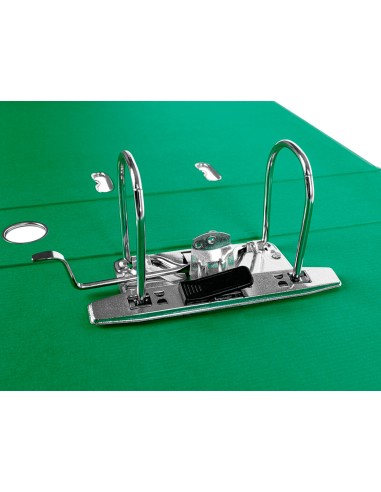 Archivador de palanca liderpapel folio documenta forrado pvc con rado lomo 75mm verde compresor metalico