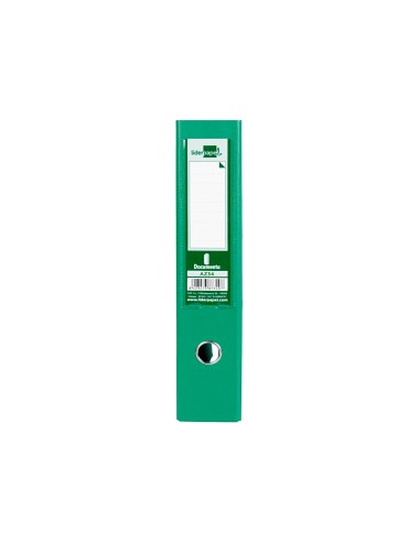 Archivador de palanca liderpapel folio documenta forrado pvc con rado lomo 75mm verde compresor metalico
