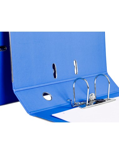 Archivador de palanca liderpapel folio documenta forrado pvc con rado lomo 75mm azul compresor metalico