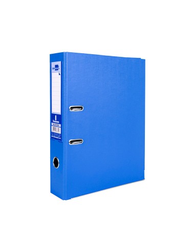 Archivador de palanca liderpapel folio documenta forrado pvc con rado lomo 75mm azul compresor metalico