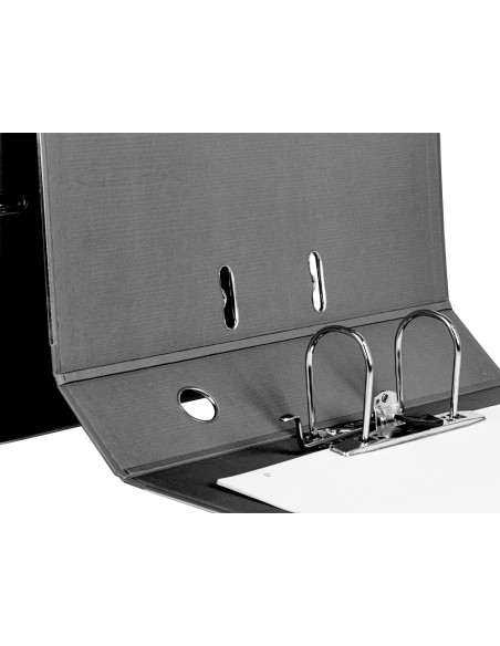 Archivador de palanca liderpapel folio documenta forrado pvc con rado lomo 75mm negro compresor metalico