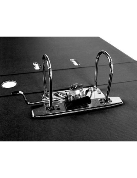 Archivador de palanca liderpapel folio documenta forrado pvc con rado lomo 75mm negro compresor metalico