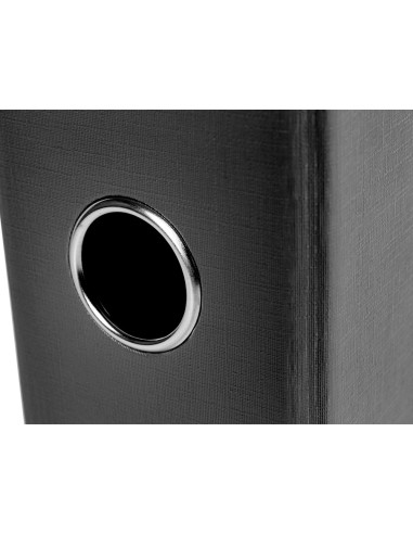 Archivador de palanca liderpapel folio documenta forrado pvc con rado lomo 75mm negro compresor metalico