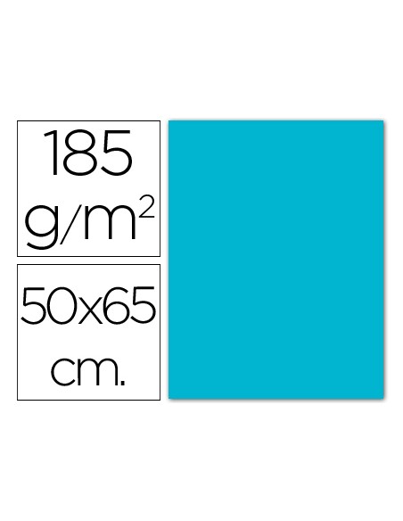 Cartulina guarro azul turquesa 50x65 cm 185 gr