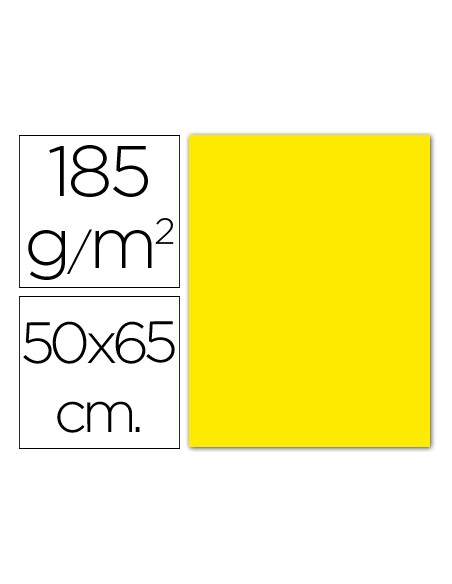 Cartulina guarro amarillo canario 50x65 cm 185 gr