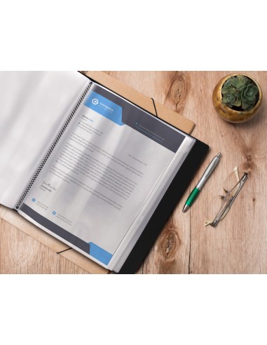 Carpeta liderpapel personaliza 37865 100 fundas polipropilenodin a4 negra con cajetin