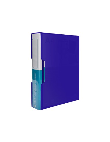 Carpeta liderpapel personaliza 37862 100 fundas polipropilenodin a4 azul con cajetin