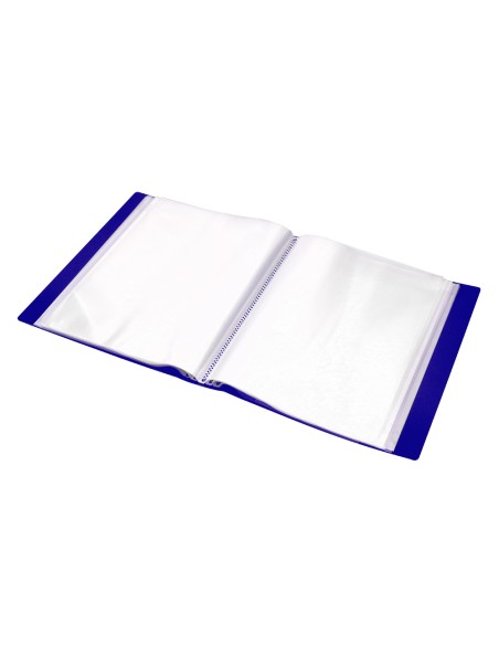 Carpeta liderpapel personaliza 37862 100 fundas polipropilenodin a4 azul con cajetin